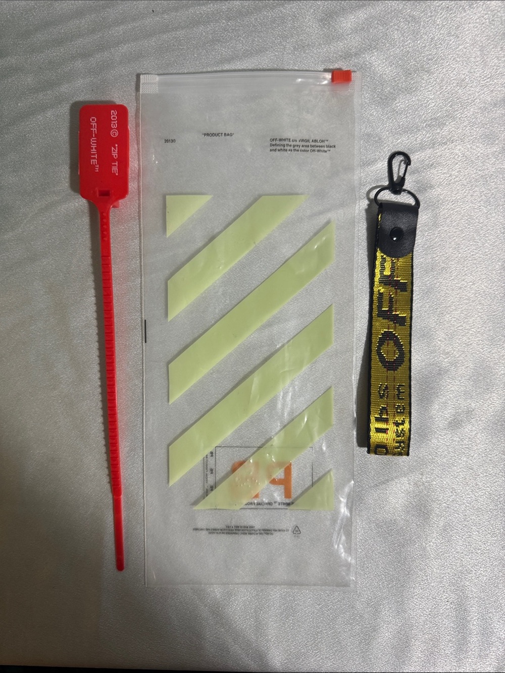 Off-White Yellow & Red Zip Tie and Strap Accessory Set🔥New!
